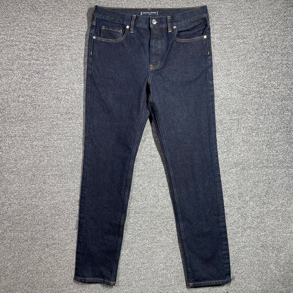 Everlane Uniform Slim Fit Jeans Mens 33x32 Dark Indigo Organic Cotton Denim